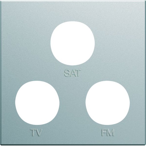 [HAG-WXD256T] Enjoliveur Gallery prise TV + FM + SAT 2 modules, finition Titane WXD256T