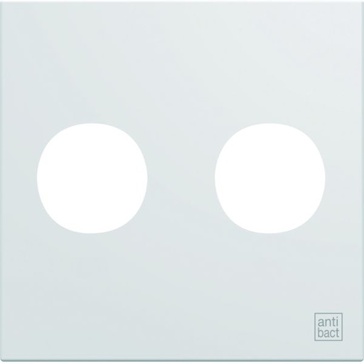 [HAG-WXD259H] Enjoliveur prise double F 2M gallery antibactérien WXD259H