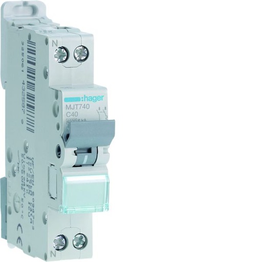 [HAG-MJT740] Disjoncteur 40A 1P+N 4,5-6kA Courbe C 1module MJT740