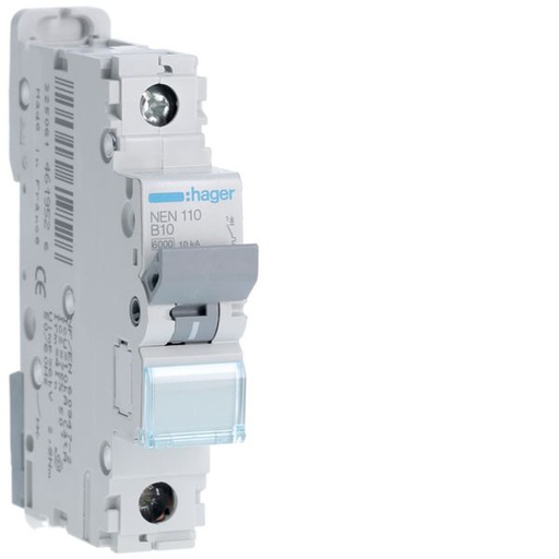 [HAG-NEN110] Disjoncteur 10A 1P 6-10kA Courbe B 1module NEN110