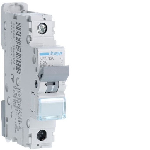 [HAG-NFN120] Disjoncteur 20A 1P 6-10kA Courbe C 1module NFN120