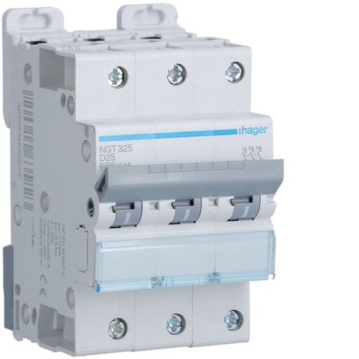 [HAG-NGT325] Disjoncteur 25A 3P 6-10kA Courbe D 3module NGT325
