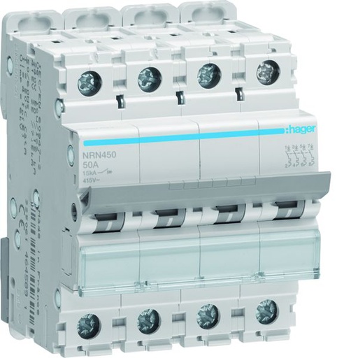 [HAG-NRN450] Disjoncteur 50A 4P 15kA Courbe C 4modules NRN450