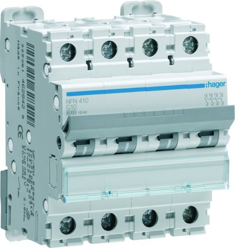 [HAG-NGN403] Disjoncteur 3A 4P 6-10kA Courbe D 4modules NGN403