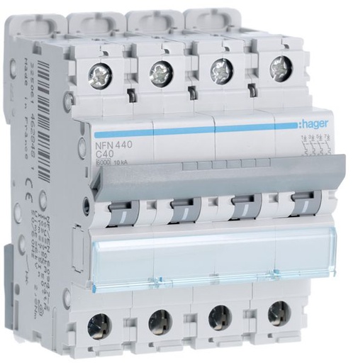 [HAG-NFN440] Disjoncteur 40A 4P 6-10kA Courbe C 4modules NFN440