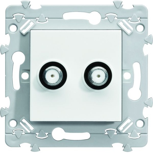 [HAG-WE258] essensya Prise TV double type F pour réseaux câblés WE258