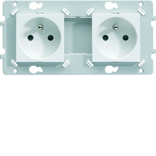 [HAG-WE122] Prise double Essensya 2P+T Pré cablées Pure WE122