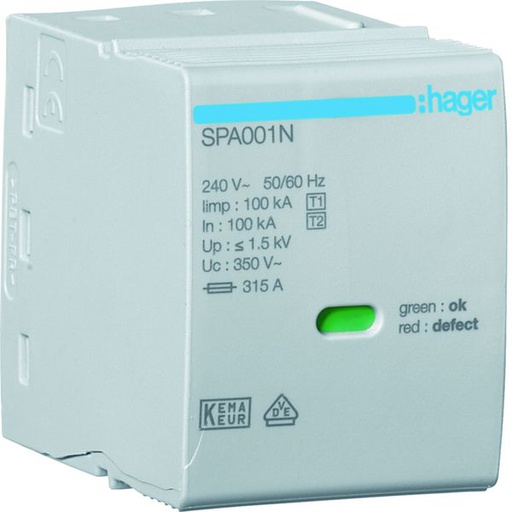 [HAG-SPA001N] Cartouche N-PE Uc 350V Iimp 100kA Up 1.5kV SPA001N