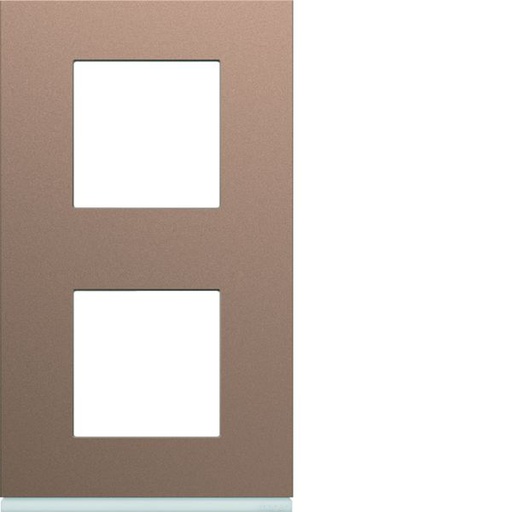 [HAG-WXP0542] Plaque de finition Gallery 2 postes Rosé verticale entraxe 71 mm WXP0542