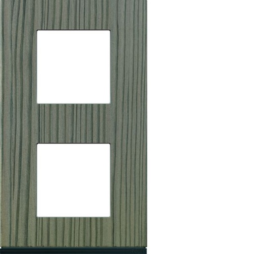 [HAG-WXP4842] Plaque de finition Gallery 2 postes Grey wood verticale entraxe 71 mm WXP4842