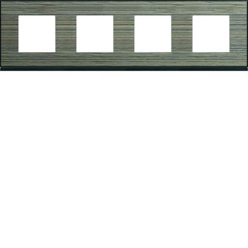 [HAG-WXP2414] Plaque de finition Gallery 4 postes horizontale Pecan entraxe 71 mm WXP2414