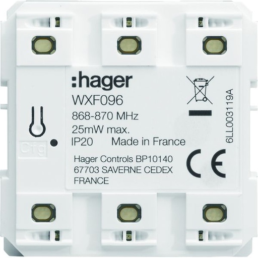 [HAG-WXF096] Emetteur radio mural, gallery, quicklink, plat, pile plate, 6 postes WXF096