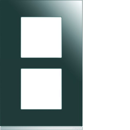 [HAG-WXP5022] Plaque de finition Gallery 2 postes Mirror glass verticale entraxe 57 mm WXP5022