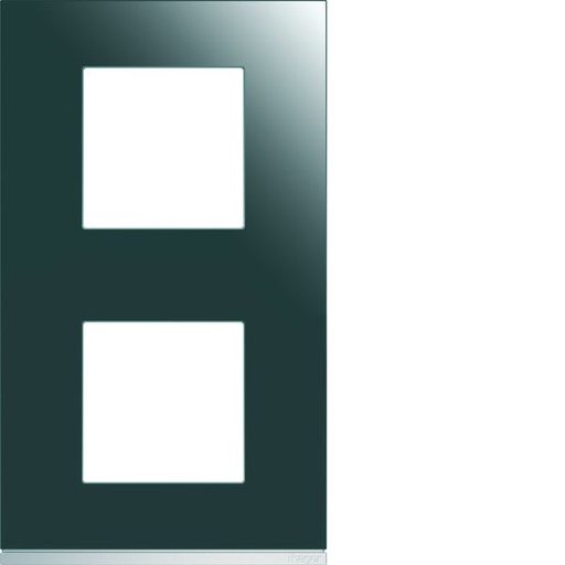 [HAG-WXP5042] Plaque de finition Gallery 2 postes Mirror glass verticale entraxe 71 mm WXP5042