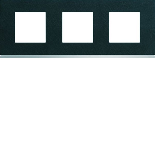 [HAG-WXP4413] Plaque de finition Gallery 3 postes horizontale ?Dark rock entraxe 71 mm WXP4413