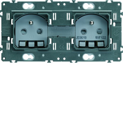 [HAG-WXF122] Prise de courant Gallery 2P+T double pré cablées WXF122