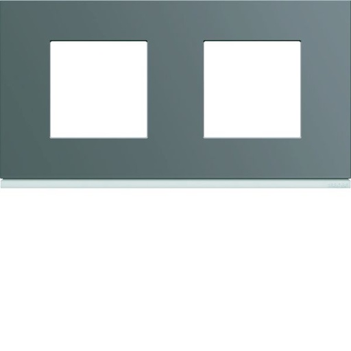 [HAG-WXP0912] Plaque de finition Gallery 2 postes Taupe horizontale entraxe 71 mm WXP0912