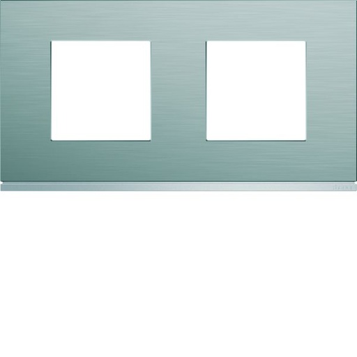 [HAG-WXP4212] Plaque de finition Gallery 2 postes Bright inox horizontale entraxe 71 mm WXP4212