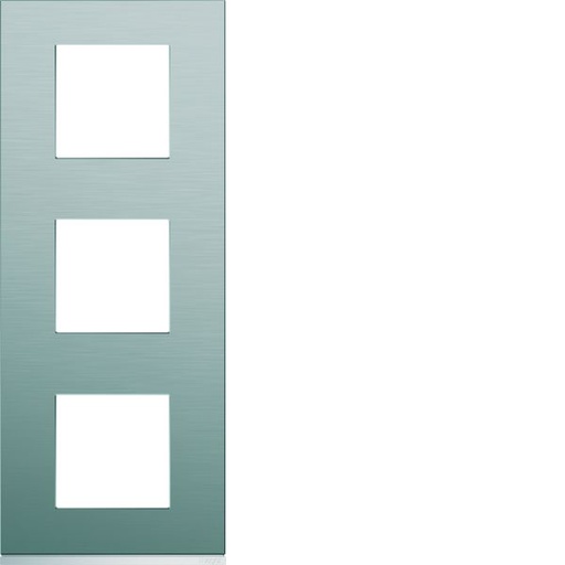 [HAG-WXP4243] Plaque de finition Gallery 3 postes verticale Bright inox entraxe 71 mm WXP4243
