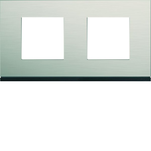 [HAG-WXP4512] Plaque de finition Gallery 2 postes Antique alu horizontale entraxe 71 mm WXP4512