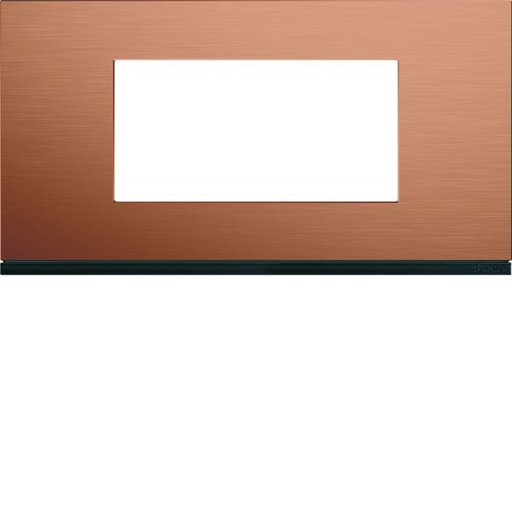 [HAG-WXP4604] Plaque de finition Gallery 4 modules Copper alu entraxe 71 mm WXP4604