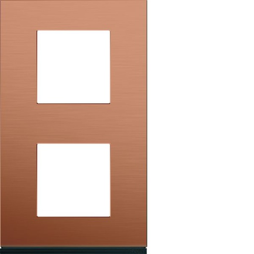 [HAG-WXP4642] Plaque de finition Gallery 2 postes Copper alu verticale entraxe 71 mm WXP4642