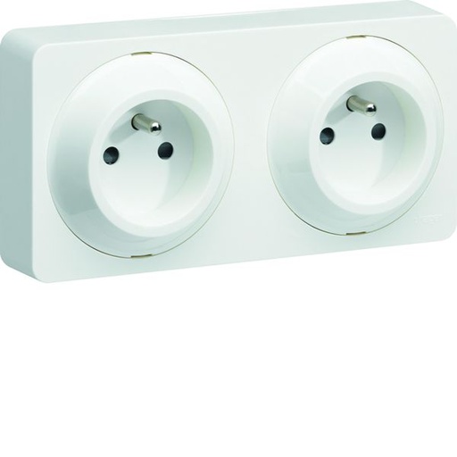 [HAG-WJC132B] ateha prise de courant double horizontale ou verticale 2P+T complet WJC132B