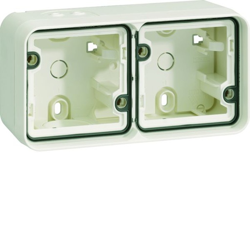 [HAG-WNA682B] Boîte double Cubyko étanche IP55 blanc associable pose horizontale en saillie WNA682B