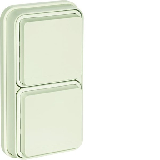 [HAG-WNE132B] cubyko Prise double verticale 2P+T encastré blanc IP55 WNE132B