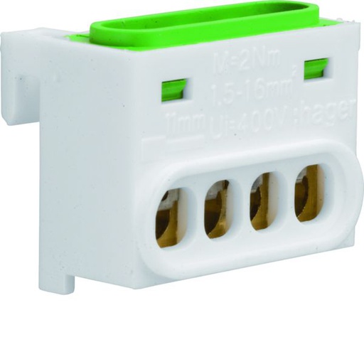 [HAG-GZ04E] Bornier terre, 4 raccordements, IP2X GZ04E