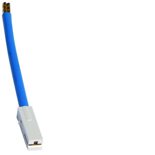 [HAG-KZ004] Câble de raccordement, 120mm, bleu, 10mm²,avec fiche,pour Répartiteur multifiche KZ004