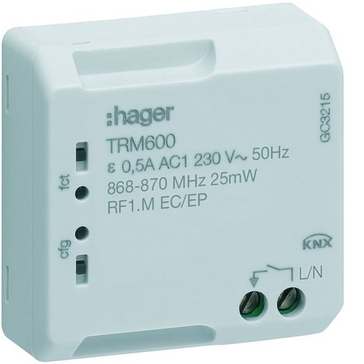 [HAG-TRM600] micromodule 1 sortie commande pour télérupteur et minuterie, KNX radio TRM600