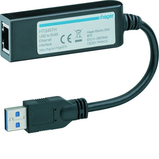 [HAG-HTG457H] Adaptateur USB vers ethernet RJ45 pour agardio.manager HTG411H et HTG411L HTG457H