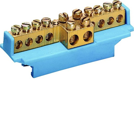 [HAG-KM10N] Borne en laiton, 8x10² 2x16², avec base de montage, Couleur: bleu KM10N