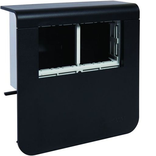 [HAG-SL200809039011] Support d'appareillage vide à équiper pour plinthe SL 20x80mm Graphite Noir SL200809039011