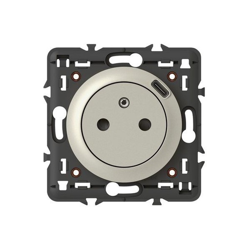 [LEG068427] Prise 2P+T Fr Surf Usb Type C Titane legrand 068427