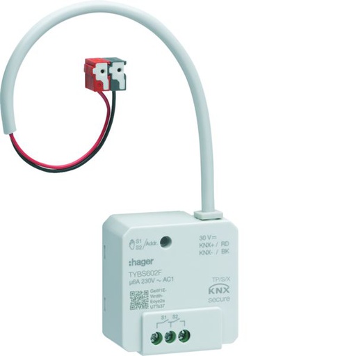 [HAG-TYBS602F] micromodule filaire 2 sorties 6A ON/OFF et volet, Easy/ETS, fonction KNX Secure TYBS602F