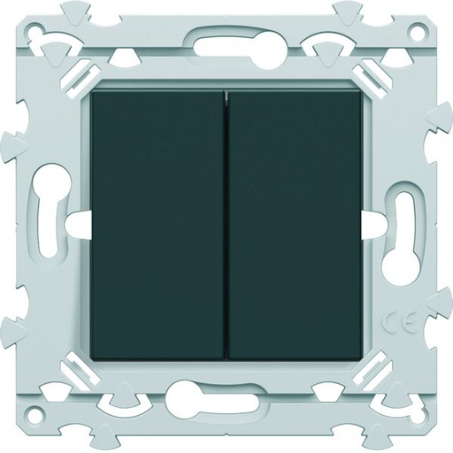 [HAG-WE044A] Double InterBP Duo Essensya va et vient ou bouton poussoir Anthracite WE044A