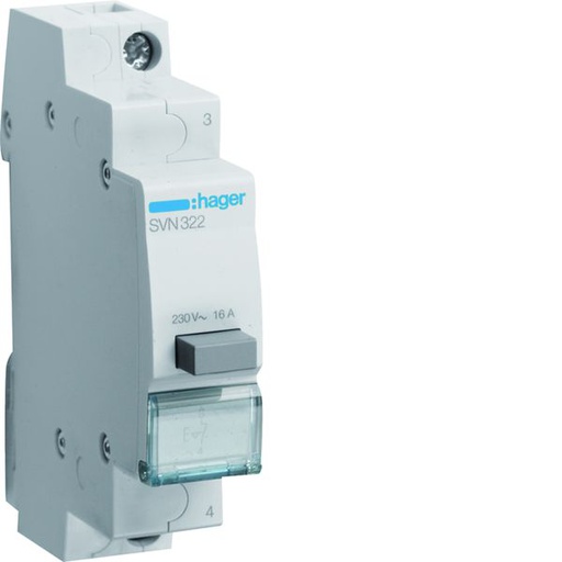 [HAG-SVN322] Bouton poussoir à accrochage 1O+0F 16A 1 module SVN322