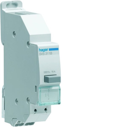 [HAG-SVS311B] Bouton poussoir à impulsion 0O+1F 16A 1 module quickconnect passage de barre SVS311B