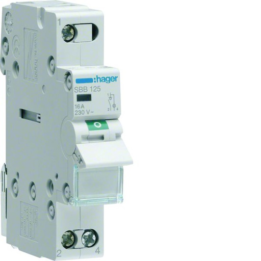 [HAG-SBB125] Interrupteur sectionneur à voyant LED Orange 25A 1P 1 module SBB125