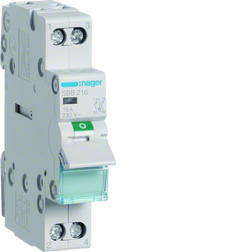 [HAG-SBB216] Interrupteur sectionneur à voyant LED Orange 16A 2P 1 module SBB216