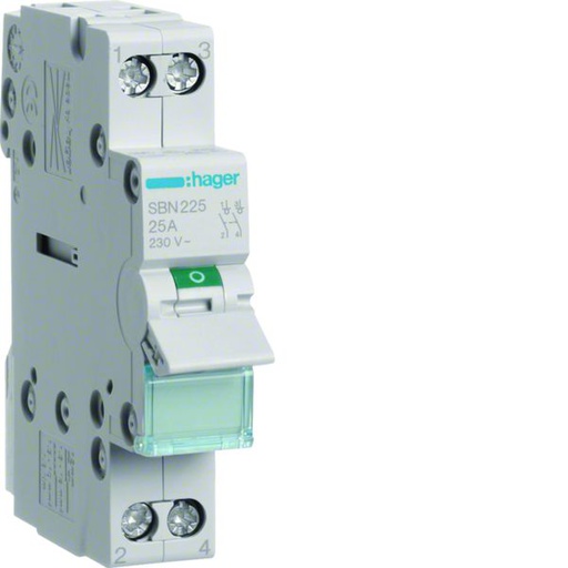 [HAG-SBN225] Interrupteur sectionneur 25A 2P 1 modules SBN225