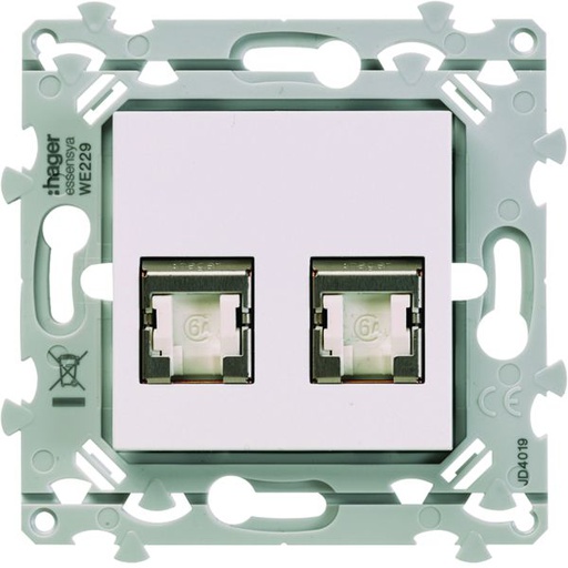 [HAG-WE227] RJ45 essensya CAT.6 STP double Gr.2TV Pure WE227