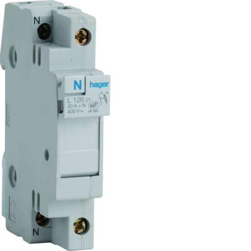 [HAG-L12601] Coupe-circuit 1P+N 20A 400V domestique 1M L12601