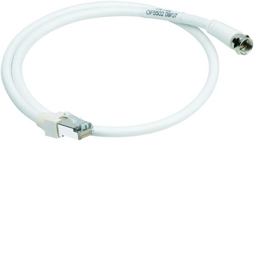 [HAG-TN722] Cordon de brassage TV RJ45/fiche "F" longueur 0.60m TN722