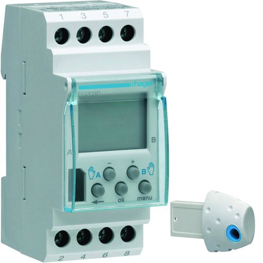 [HAG-EG203P] Programmateur modulaire électronique chauf élec avec fil pilote 2 zones 7j 230V EG203P