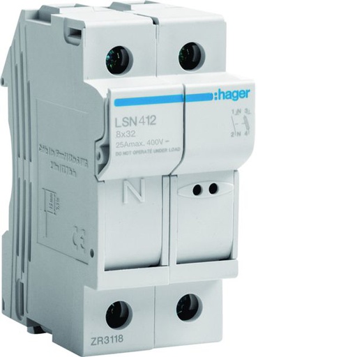 [HAG-LSN412] Coupe-circuit 1P+N 25A 400V L32 2M LSN412