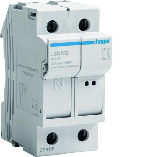 [HAG-LSN512] Coupe-circuit 1P+N 32A 690V L38 2 modules LSN512