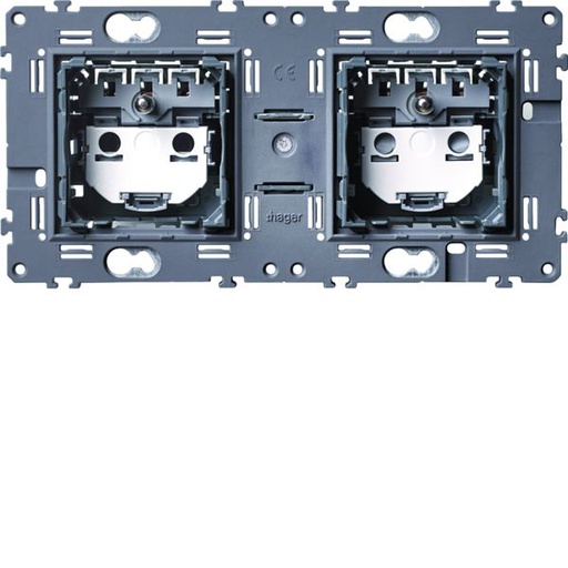 [HAG-WXF132] Prise de courant affleurant gallery 2P+T double pré cablées WXF132